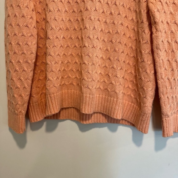 Croft & Barrow Women’s Sz: L Orange Cotton Cable-Knit Crew Neck Pullover Sweater - Picture 10 of 11